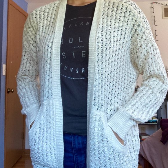 Pacsun Cream Open Knit Cardigan - Picture 2 of 3